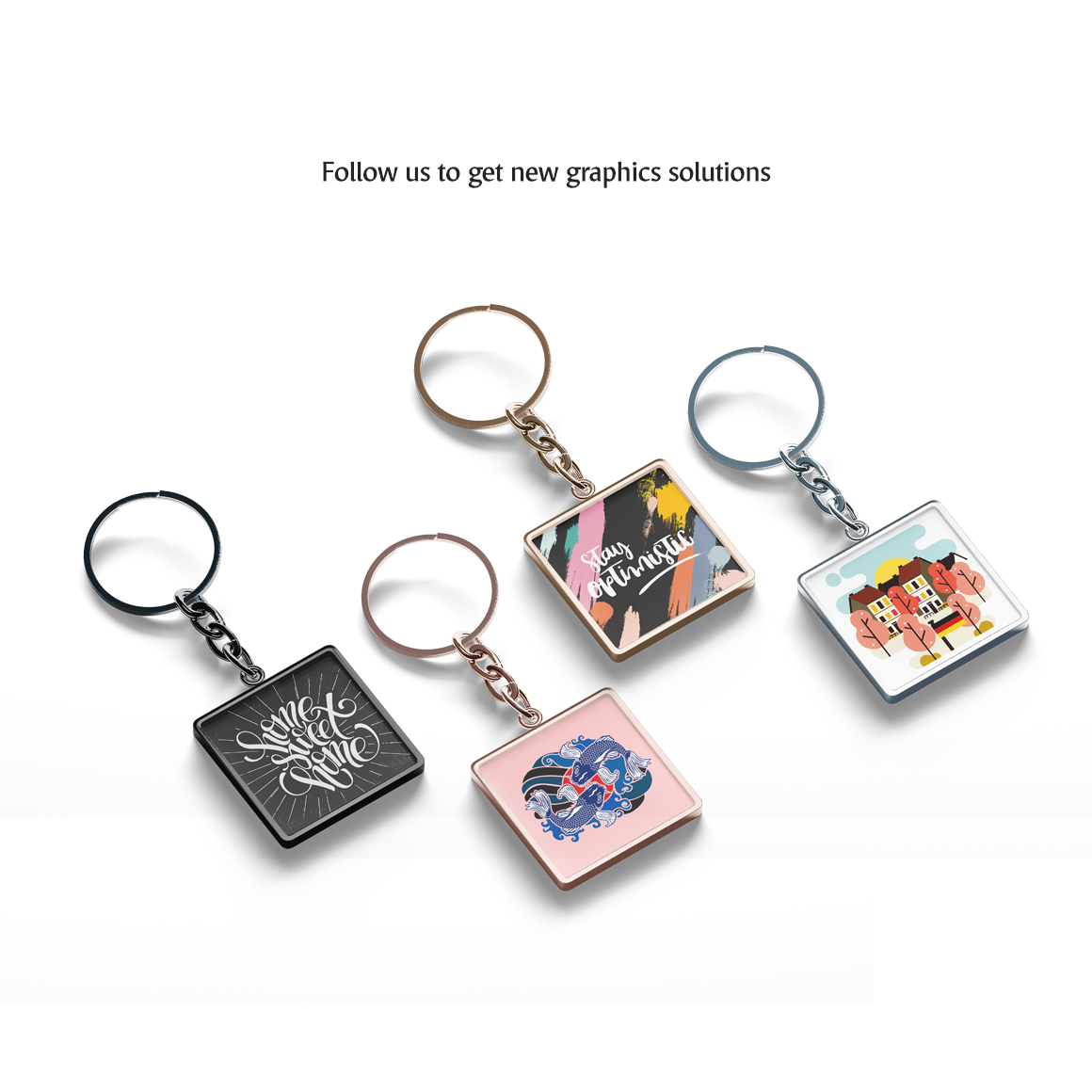 Download Square Keychain Mockup in Stationery Mockups on Yellow Images Creative Store