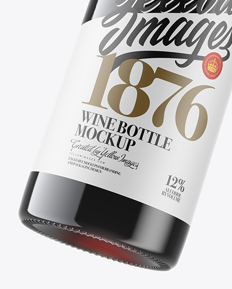 Download Antique Green Bottle with Red Wine Mockup in Bottle Mockups on Yellow Images Object Mockups