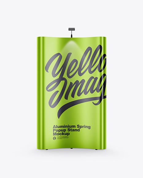 Metallic Spring Pop Up Stand Mockup PSD #2