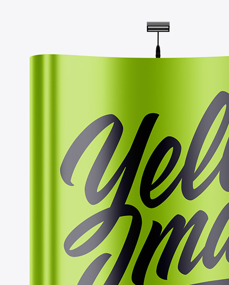 Metallic Spring Pop Up Stand Mockup PSD #1