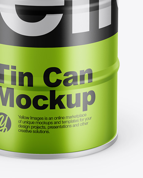 Download Metallic Tin Can Mockup In Can Mockups On Yellow Images Object Mockups PSD Mockup Templates