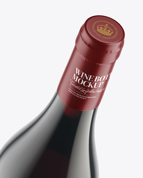 Antique Green Bottle with Red Wine Mockup PSD #1