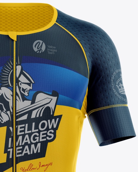 Men S Cycling Kit Mockup Front View In Apparel Mockups On Yellow Images Object Mockups