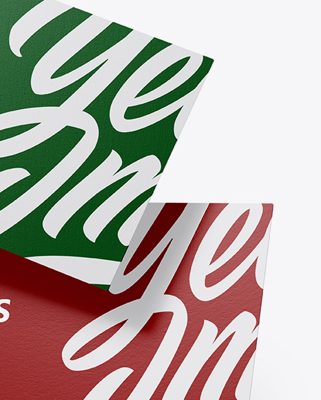 Two Paper Business Cards Mockup PSD #1