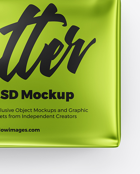 Metallic Butter Block Mockup In Packaging Mockups On Yellow Images Object Mockups