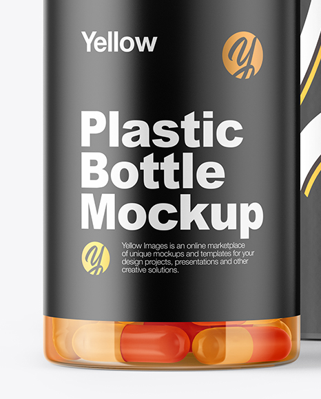 Clear Pills Bottle with Box Mockup PSD #6