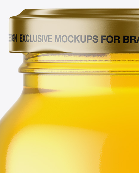 Clear Glass Honey Jar Mockup PSD #6