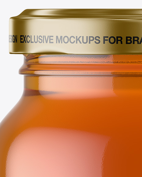 Clear Glass Honey Jar Mockup PSD #6