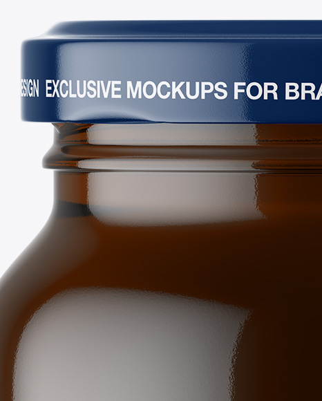 Clear Glass Honey Jar Mockup PSD #1