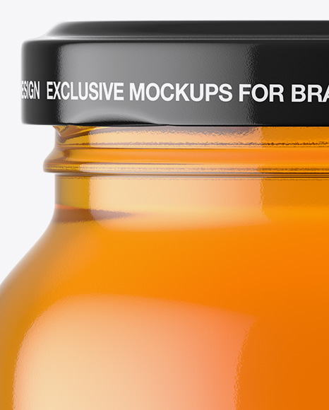 Clear Glass Honey Jar Mockup PSD #1