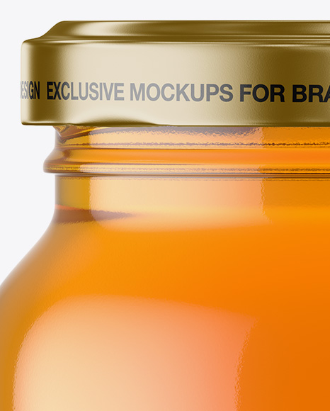 Clear Glass Honey Jar Mockup PSD #6