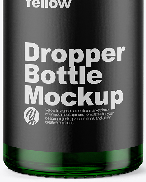 Green Glass Dropper Bottle Mockup PSD #1