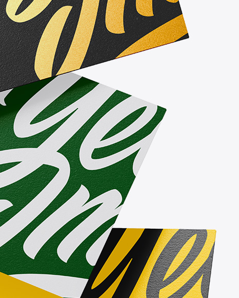 Three Textured Business Cards Mockup PSD #1