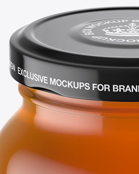 Clear Glass Honey Jar Mockup PSD #1