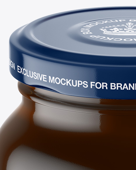 Clear Glass Honey Jar Mockup PSD #1