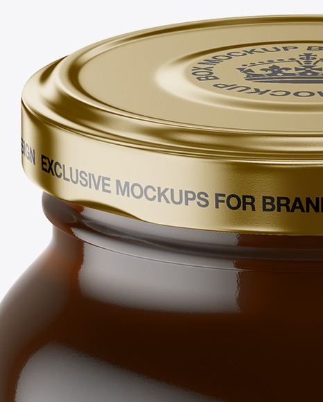 Clear Glass Honey Jar Mockup PSD #6