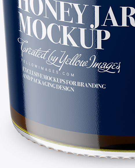 Clear Glass Honey Jar Mockup PSD #7