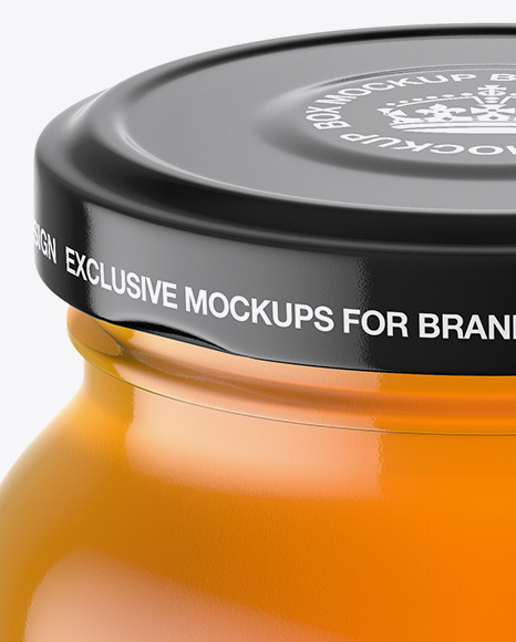 Clear Glass Honey Jar Mockup PSD #1