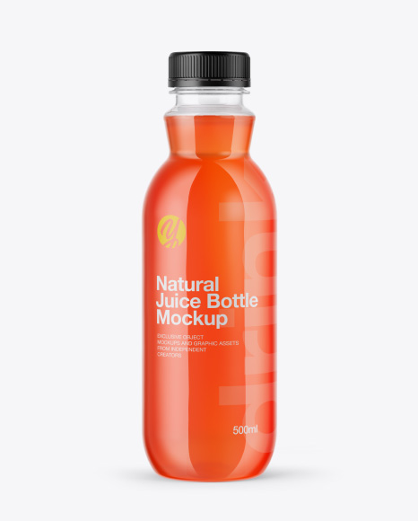 Plastic Bottle in Shrink Sleeve Mockup PSD #2