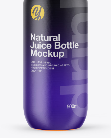 Plastic Bottle in Shrink Sleeve Mockup PSD #6