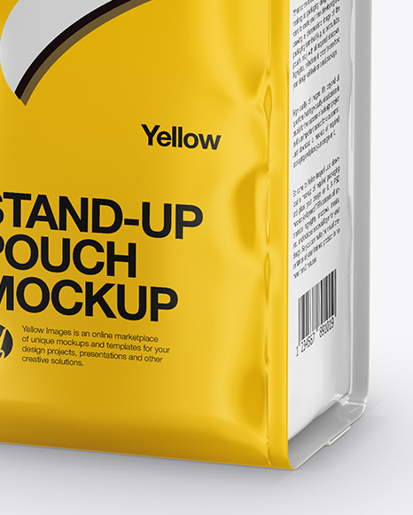 Download Glossy Coffee Bag Mockup In Pouch Mockups On Yellow Images Object Mockups Yellowimages Mockups