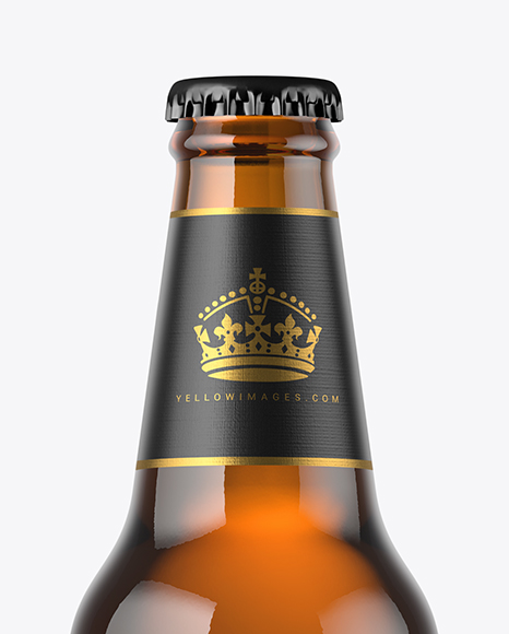 Amber Beer Bottle Mockup PSD #2