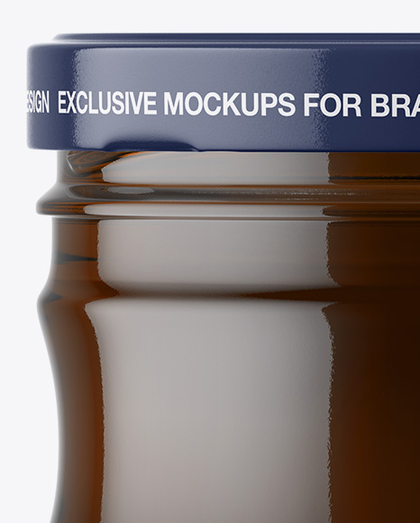Clear Glass Honey Jar Mockup PSD #1