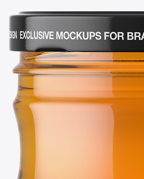 Clear Glass Honey Jar Mockup PSD #1
