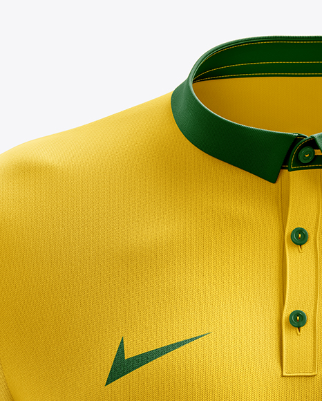 Download Men's Soccer Polo Kit mockup (Front View) in Apparel Mockups on Yellow Images Object Mockups