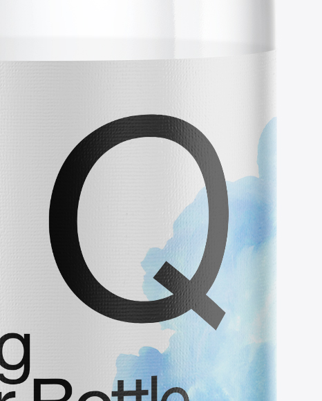 Glass Water Bottle Mockup PSD #6