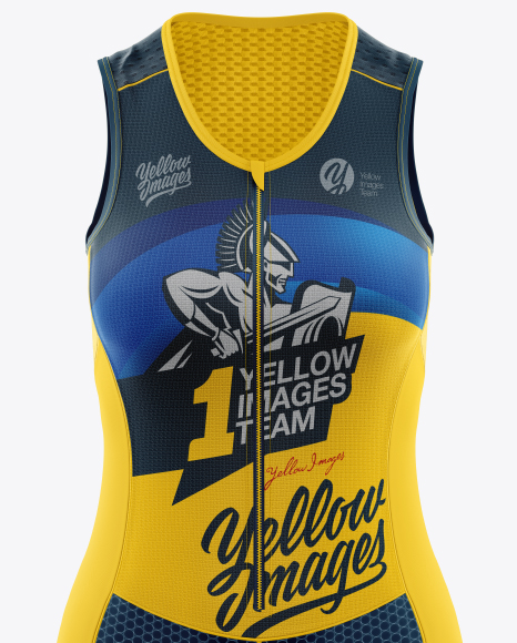 Download Women S Cycling Skinsuit Mockup Front View In Apparel Mockups On Yellow Images Object Mockups