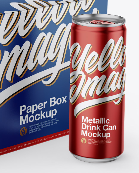 Box with Can Mockup PSD #4