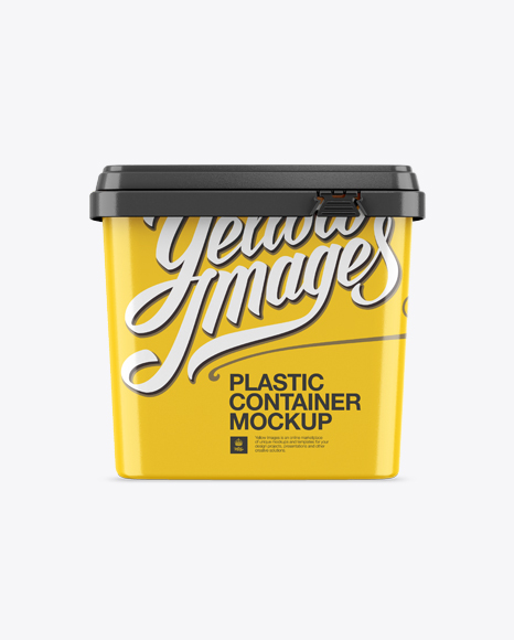 Download Glossy Plastic Container Mockup Front View In Cup Bowl Mockups On Yellow Images Object Mockups