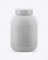 Matte Protein Jar With Glossy Cap & Label Mockup (High-Angle Shot