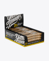 20 Kraft Snack Bars Display Box Mockup - Halfside View (High-Angle Shot