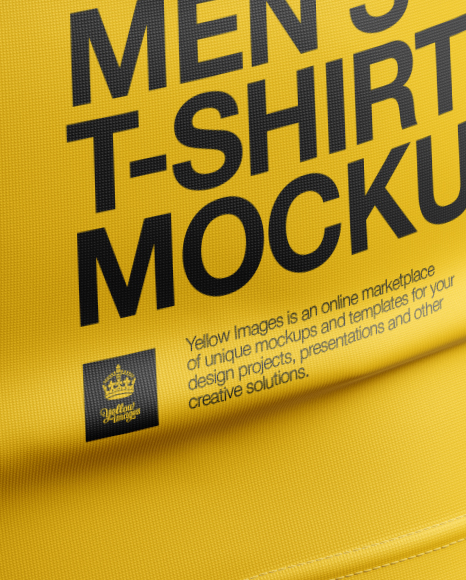 Men S T Shirt Hq Mockup Front View In Apparel Mockups On Yellow Images Object Mockups