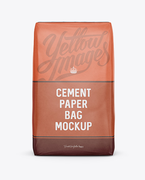 Cement Paper Bag Mockup   Front View PSD #2