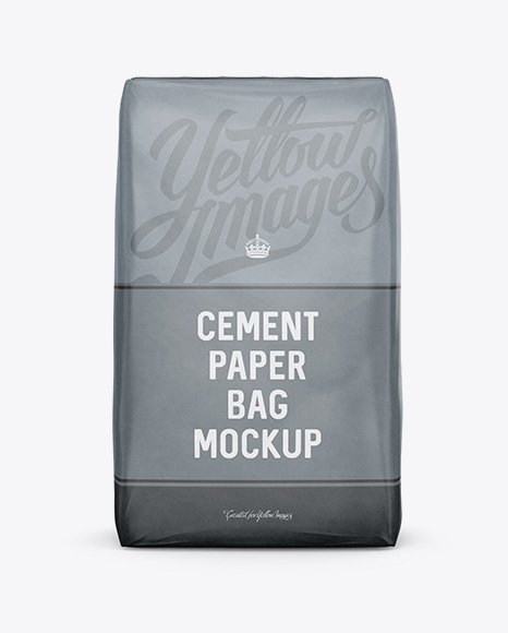 Download Cement Paper Bag Mockup - Front View in Bag & Sack Mockups on Yellow Images Object Mockups