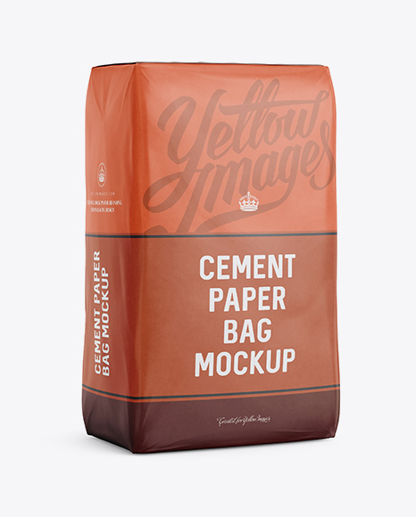 Download Cement Paper Bag Mockup - Halfside View in Bag & Sack ...