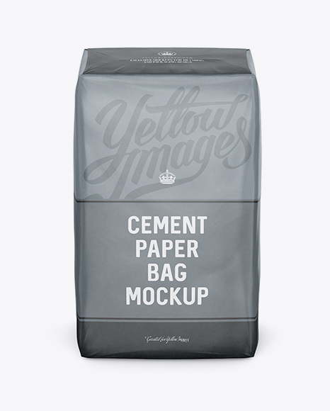 Download Cement Paper Bag Mockup - Front View (High-Angle Shot) in Bag & Sack Mockups on Yellow Images ...