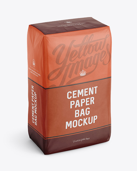 Download Cement Paper Bag Mockup - Halfside View (High-Angle Shot ...