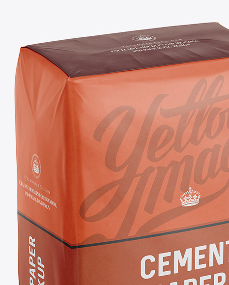 Cement Paper Bag Mockup   Halfside View (High Angle Shot) PSD #3