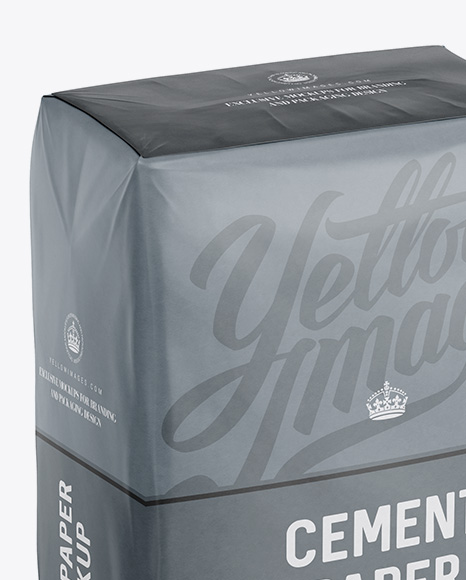 Download Cement Paper Bag Mockup - Halfside View (High-Angle Shot ...