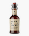 Download Amber Glass Beugel Bottle Mockup in Bottle Mockups on Yellow Images Object Mockups