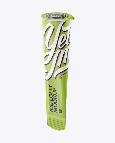 Ice Lolly Tube W/ Matte Lid Mockup on Yellow Images Object Mockups