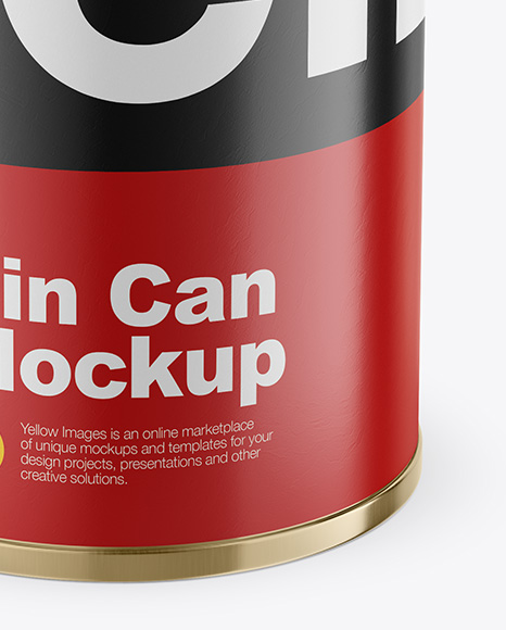 Tin Can W Pull Tab Mockup In Can Mockups On Yellow Images Object Mockups