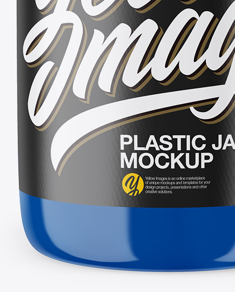 Glossy Plastic Jar Mockup   Front View PSD #1