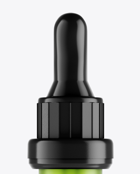 Frosted Green Glass Dropper Bottle Mockup PSD #2