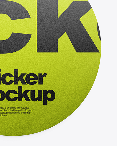 Metallic Textured Round Sticker Mockup PSD #4