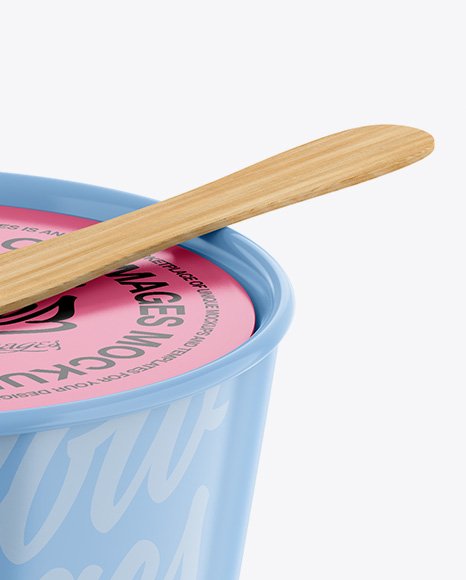 Glossy Ice Cream Cup Mockup - Free Download Images High Quality PNG, JPG